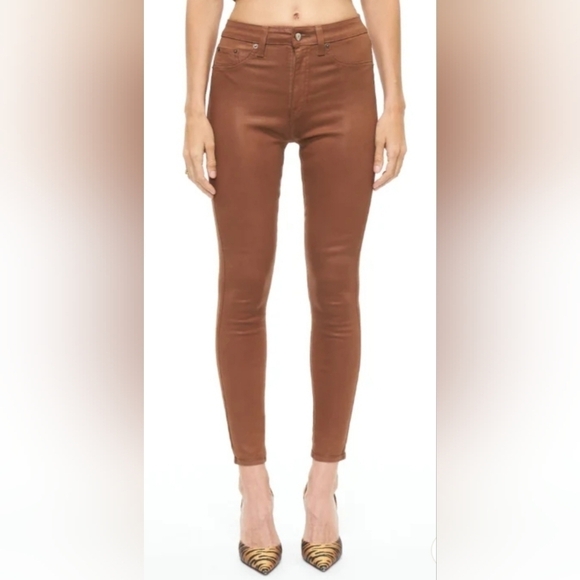 PISTOLA ALINE High Rise Skinny in Coated Cognac Pants/Jeans size 30-in - Picture 1 of 12